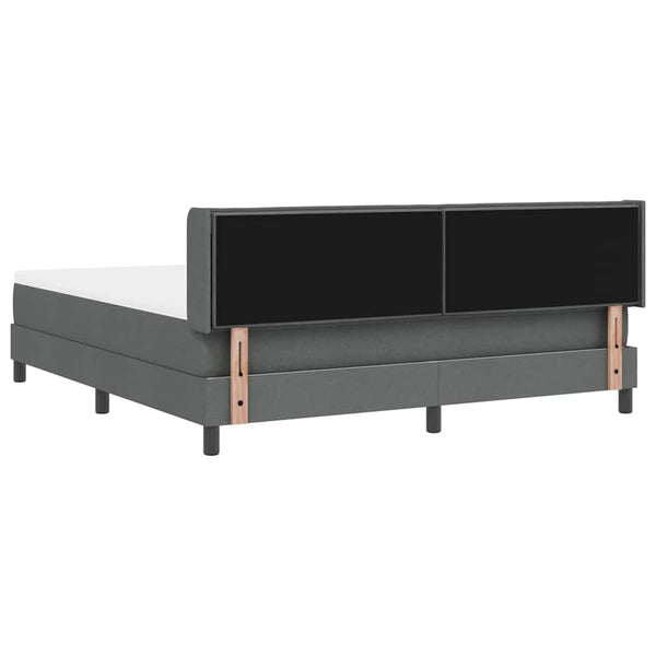 vidaXL Box Spring Bed with Headboard Dark Grey 200 x 180 cm Fabric