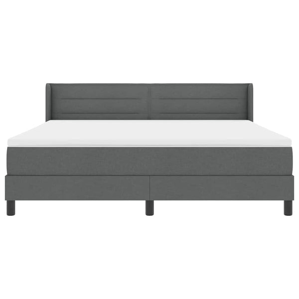 vidaXL Box Spring Bed with Headboard Dark Grey 200 x 180 cm Fabric