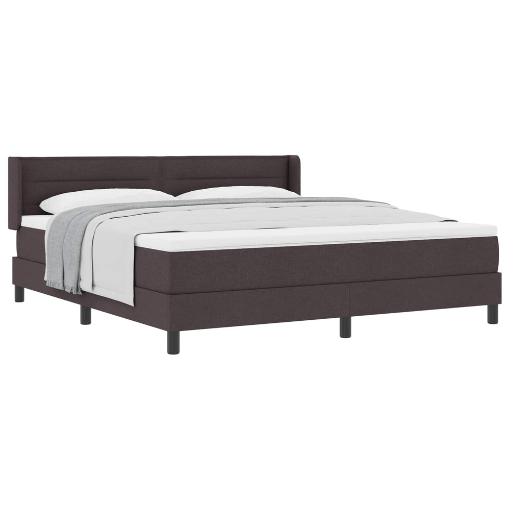 vidaXL Box Spring Bed with Headboard Dark Brown 200 x 180 cm Fabric