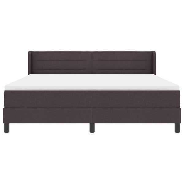 vidaXL Box Spring Bed with Headboard Dark Brown 200 x 180 cm Fabric