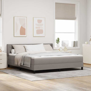 vidaXL Box Spring Bed with Headboard Taupe 200 x 180 cm Fabric