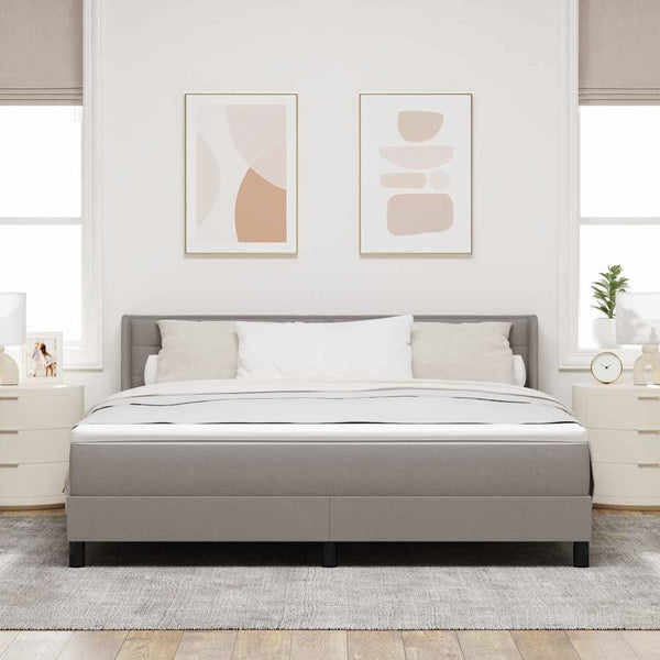 vidaXL Box Spring Bed with Headboard Taupe 200 x 180 cm Fabric