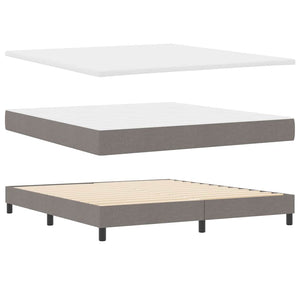 vidaXL Box Spring Bed with Headboard Taupe 200 x 180 cm Fabric