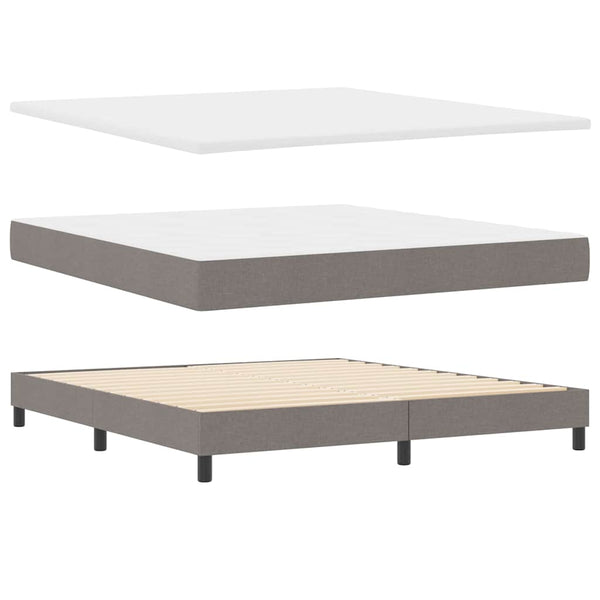 vidaXL Box Spring Bed with Headboard Taupe 200 x 180 cm Fabric