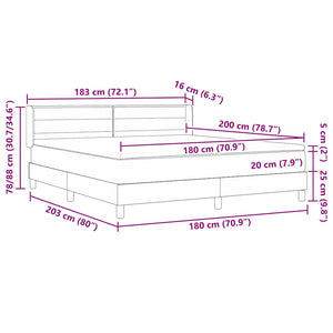 vidaXL Box Spring Bed with Headboard Taupe 200 x 180 cm Fabric