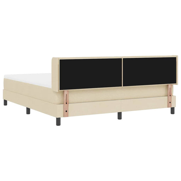 vidaXL Box Spring Bed with Headboard Cream 200 x 180 cm Fabric