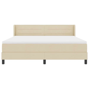 vidaXL Box Spring Bed with Headboard Cream 200 x 180 cm Fabric
