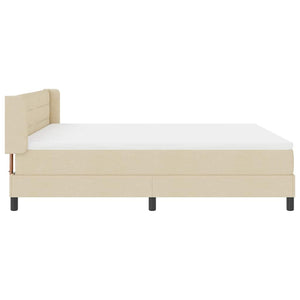 vidaXL Box Spring Bed with Headboard Cream 200 x 180 cm Fabric