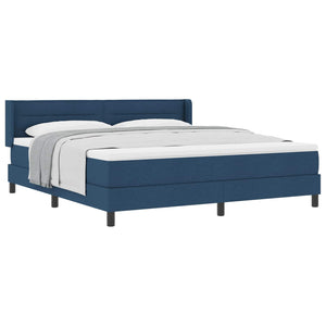 vidaXL Box Spring Bed with Headboard Blue 200 x 180 cm Fabric
