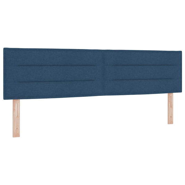 vidaXL Box Spring Bed with Headboard Blue 200 x 180 cm Fabric