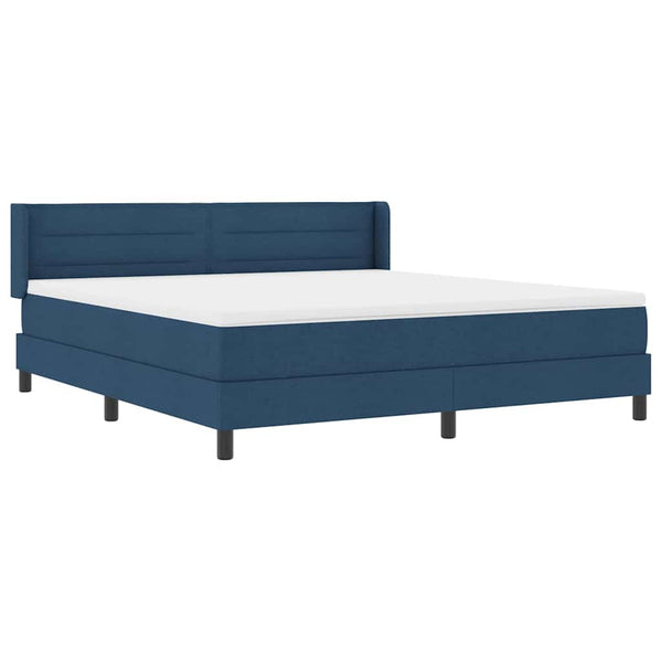 vidaXL Box Spring Bed with Headboard Blue 200 x 180 cm Fabric