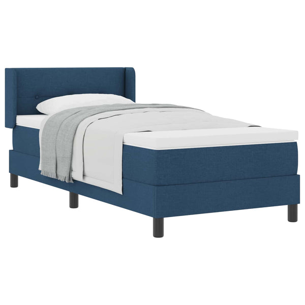 vidaXL Box Spring Bed with Headboard Blue 200 x 80 cm Fabric