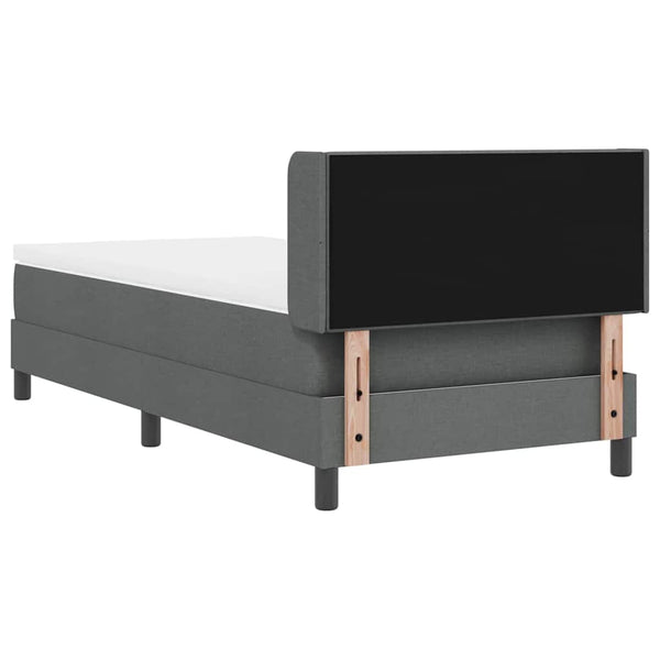 vidaXL Box Spring Bed with Headboard Dark Grey 190 x 90 cm Fabric