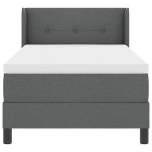 vidaXL Box Spring Bed with Headboard Dark Grey 190 x 90 cm Fabric