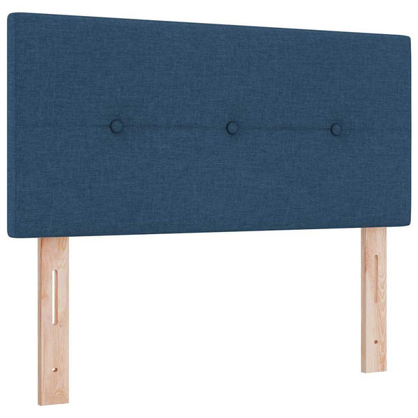 vidaXL Box Spring Bed with Pillows with Headboard Blue 200 x 90 cm Fabric