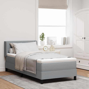 vidaXL Box Spring Bed with Headboard Light Gray 200 x 100 cm Fabric
