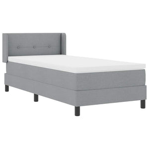 vidaXL Box Spring Bed with Headboard Light Gray 200 x 100 cm Fabric