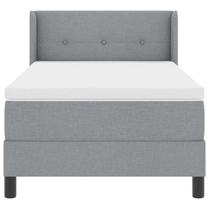vidaXL Box Spring Bed with Headboard Light Gray 200 x 100 cm Fabric