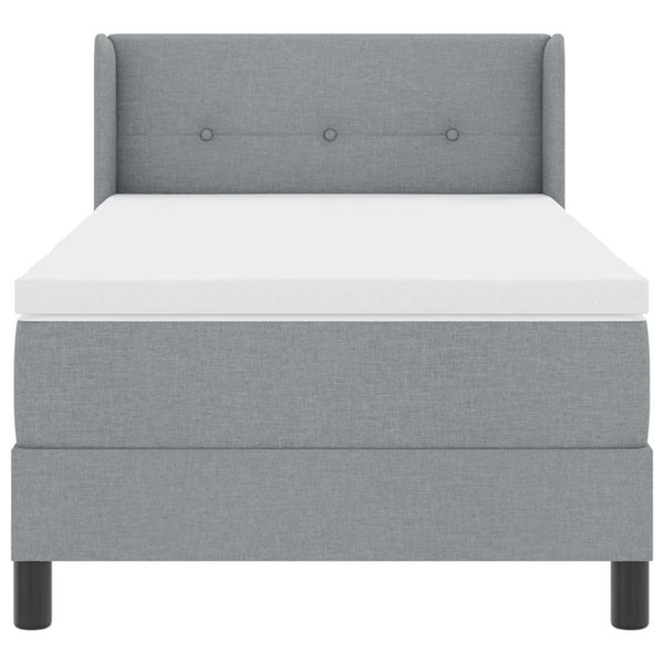 vidaXL Box Spring Bed with Headboard Light Gray 200 x 100 cm Fabric