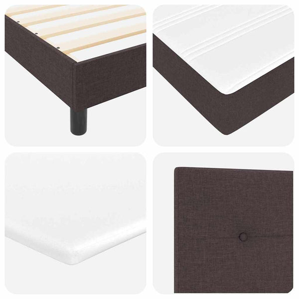 vidaXL Box Spring Bed with Headboard Dark Brown 200 x 100 cm Fabric