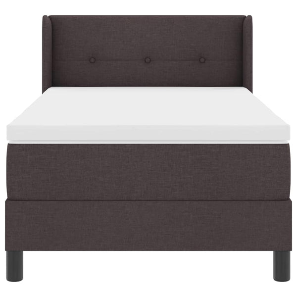 vidaXL Box Spring Bed with Headboard Dark Brown 200 x 100 cm Fabric