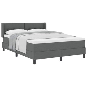 vidaXL Box Spring Bed with Pillows Dark Grey 190 x 140 cm Fabric