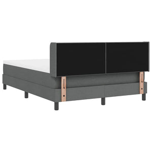 vidaXL Box Spring Bed with Pillows Dark Grey 190 x 140 cm Fabric