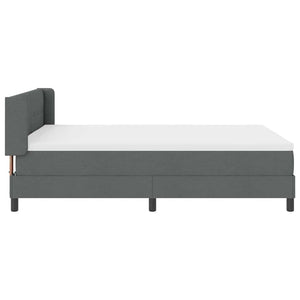 vidaXL Box Spring Bed with Pillows Dark Grey 190 x 140 cm Fabric