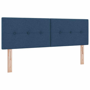 vidaXL Box Spring Bed with Pillows and Headboard Blue 190 x 140 cm Fabric