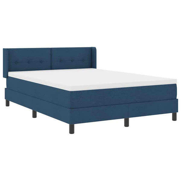 vidaXL Box Spring Bed with Pillows and Headboard Blue 190 x 140 cm Fabric
