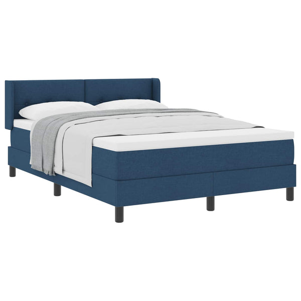 vidaXL Box Spring Bed with Headboard Blue 200 x 160 cm Fabric