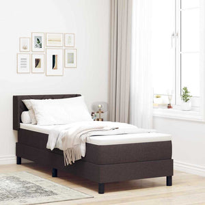 vidaXL Box Spring Bed with Pillows Dark Brown 200 x 80 cm Fabric