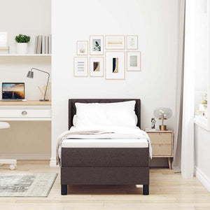 vidaXL Box Spring Bed with Pillows Dark Brown 200 x 80 cm Fabric
