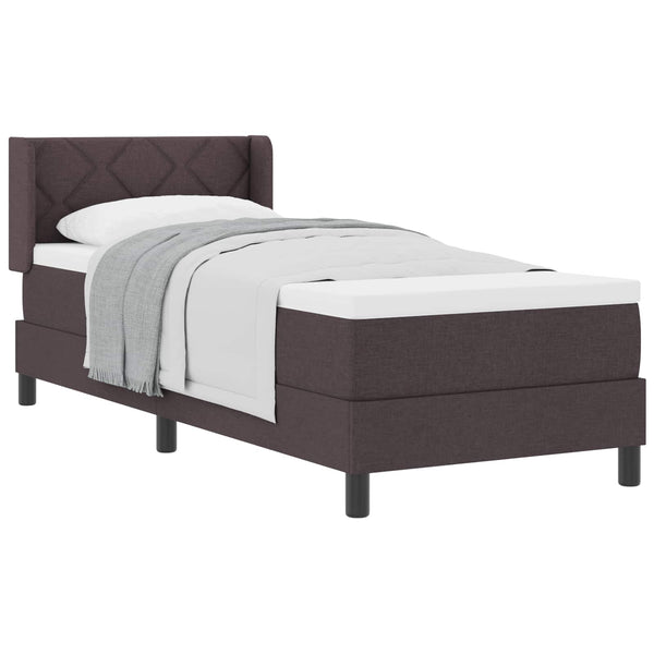 vidaXL Box Spring Bed with Pillows Dark Brown 200 x 80 cm Fabric