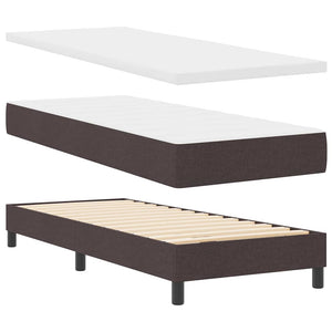 vidaXL Box Spring Bed with Pillows Dark Brown 200 x 80 cm Fabric