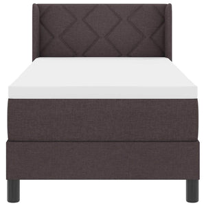 vidaXL Box Spring Bed with Pillows Dark Brown 200 x 80 cm Fabric