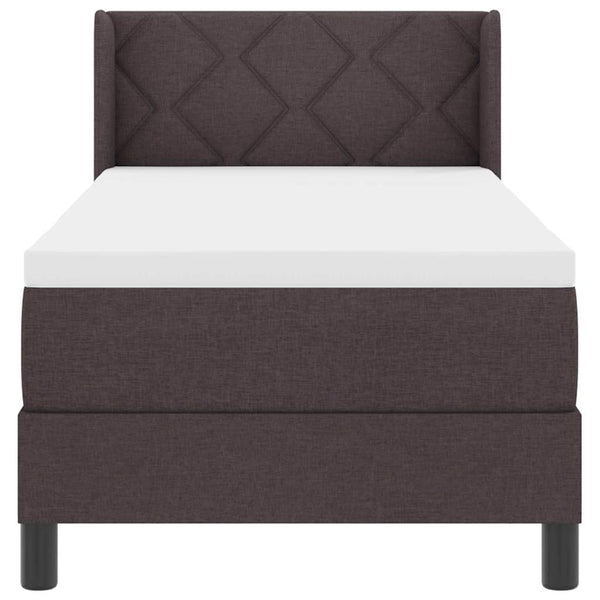 vidaXL Box Spring Bed with Pillows Dark Brown 200 x 80 cm Fabric