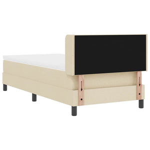 vidaXL Box Spring Bed with Pillows and Headboard Cream 190 x 90 cm Fabric