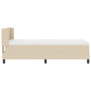 vidaXL Box Spring Bed with Pillows and Headboard Cream 190 x 90 cm Fabric