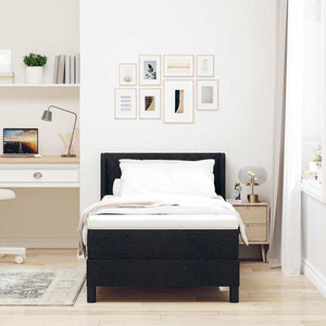 vidaXL Box Spring Bed with Pillows Black 200 x 100 cm Fabric