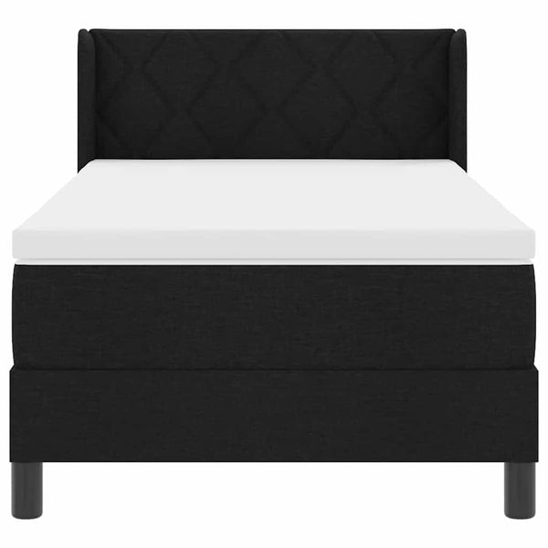 vidaXL Box Spring Bed with Pillows Black 200 x 100 cm Fabric