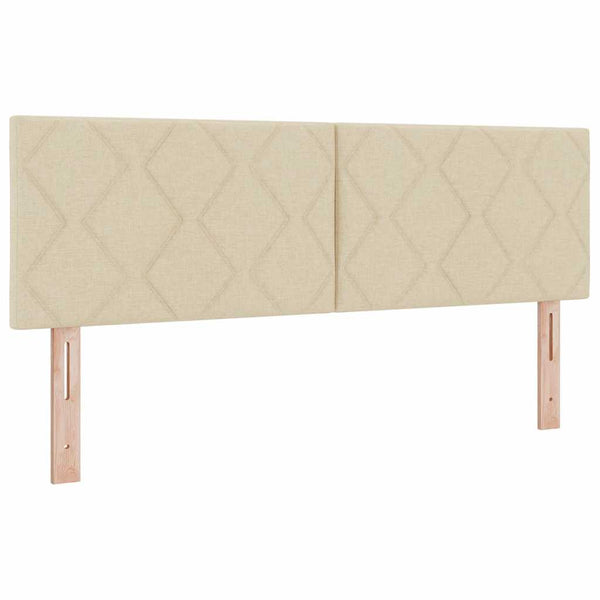 vidaXL Box Spring Bed with Pillows and Headboard Cream 200 x 140 cm Fabric