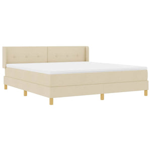 vidaXL Box Spring Bed with Mattress Cream 200 x 180 cm Polyester