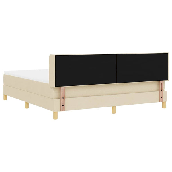 vidaXL Box Spring Bed with Mattress Cream 200 x 180 cm Polyester