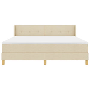 vidaXL Box Spring Bed with Mattress Cream 200 x 180 cm Polyester