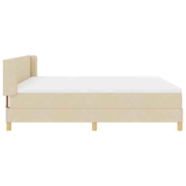 vidaXL Box Spring Bed with Mattress Cream 200 x 180 cm Polyester