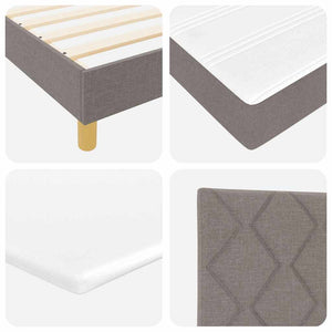 vidaXL Box Spring Bed with Pillows and Headboard Taupe 200 x 80 cm Fabric