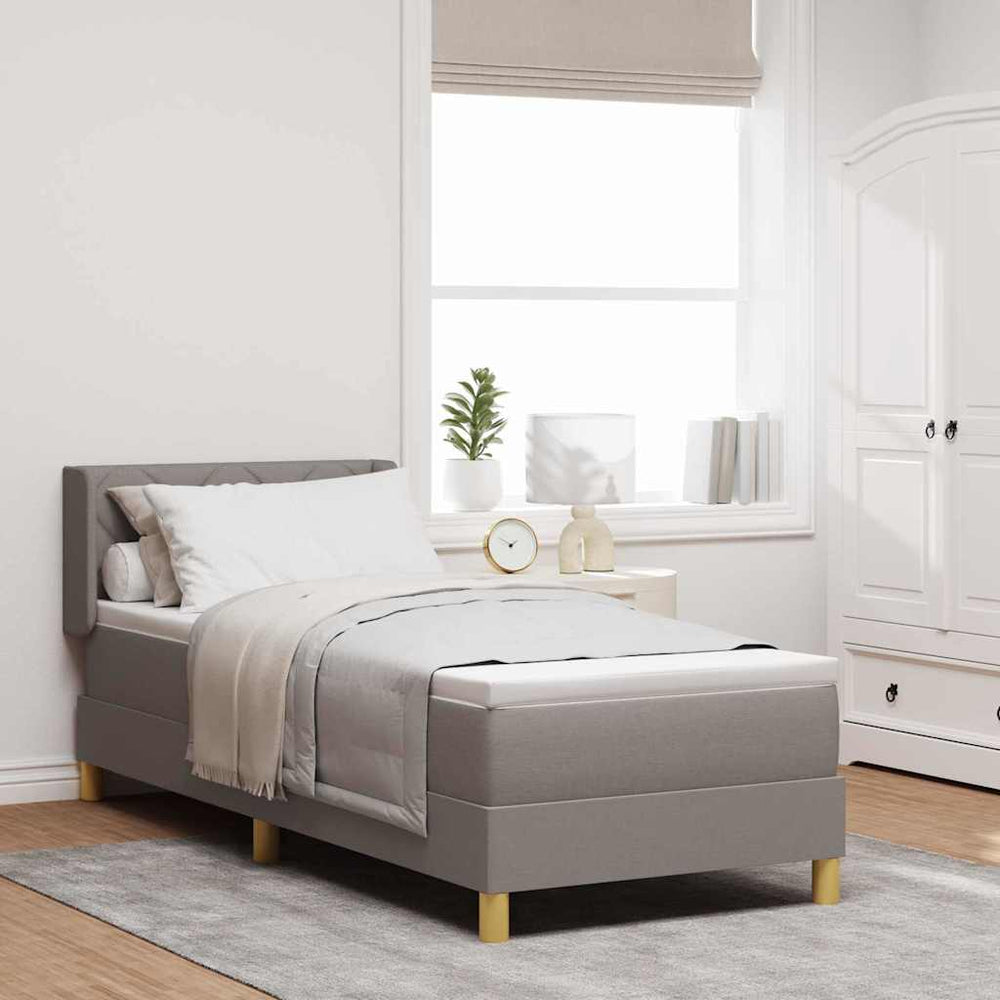 vidaXL Box Spring Bed with Pillows and Headboard Taupe 200 x 80 cm Fabric