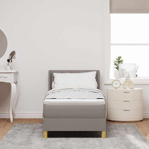 vidaXL Box Spring Bed with Pillows and Headboard Taupe 200 x 80 cm Fabric