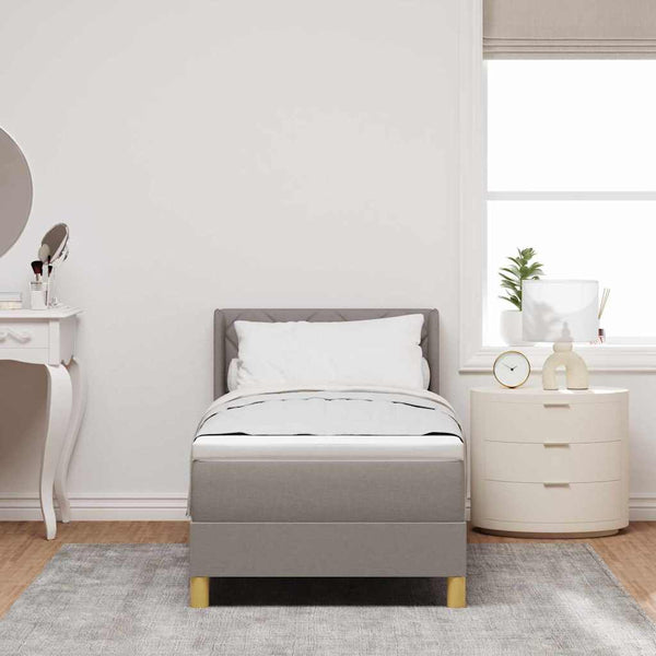 vidaXL Box Spring Bed with Pillows and Headboard Taupe 200 x 80 cm Fabric